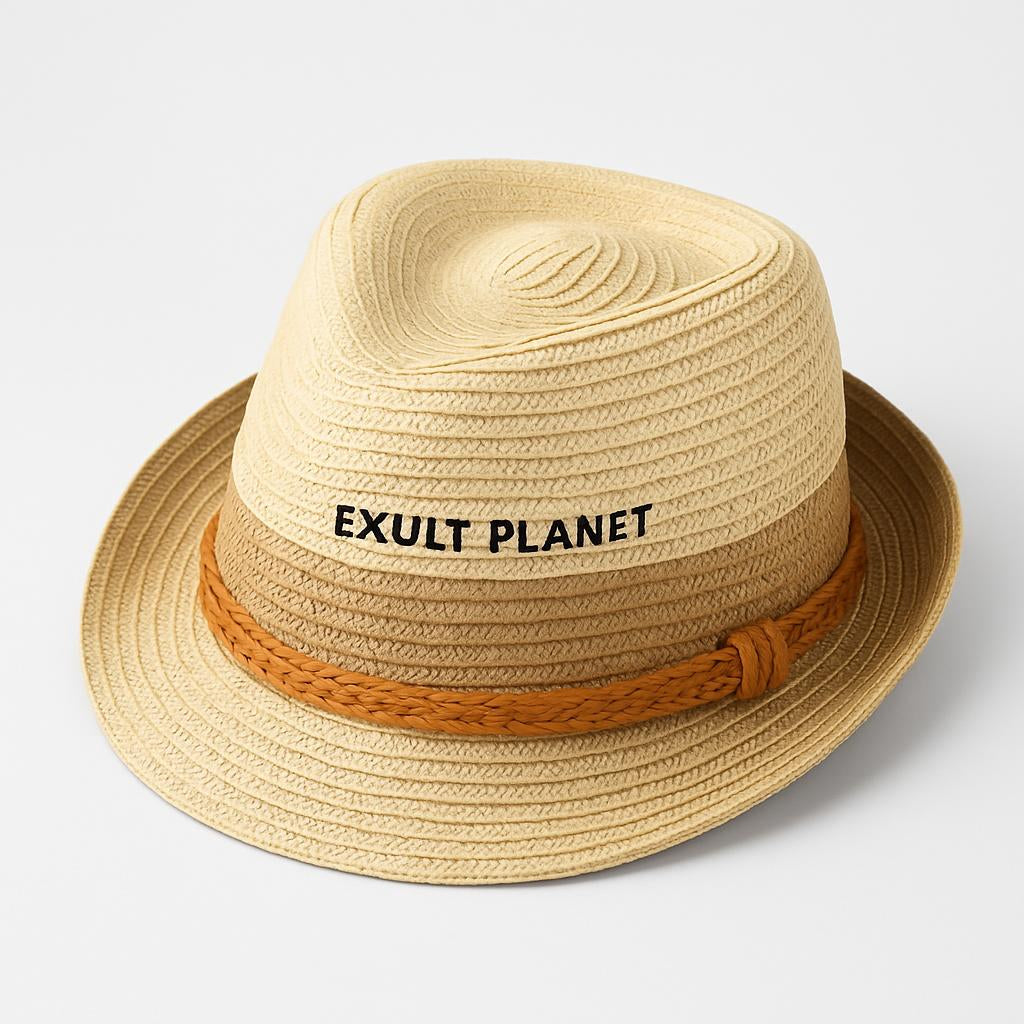 Eco-Friendly Kids Straw Fedora Hat with Black Band