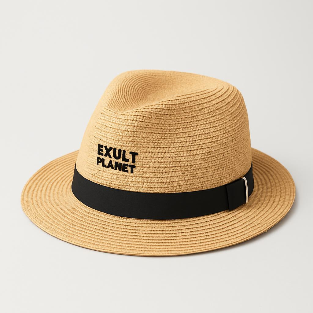 Eco-Friendly Kids Straw Fedora Hat with Black Band