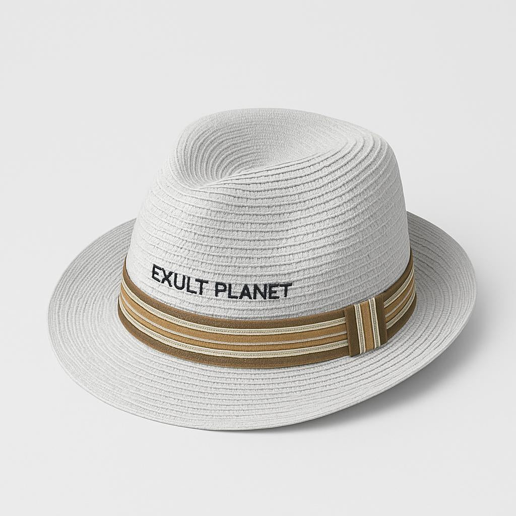 Eco-Friendly Kids Straw Fedora Hat with Black Band