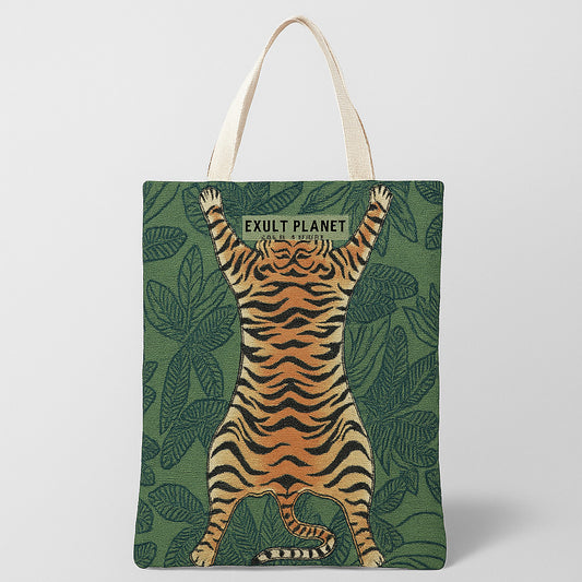 Eco-Friendly Jacquard Heart Art Tote Bag
