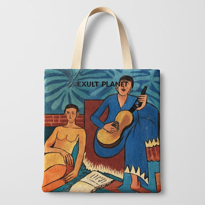 Eco-Friendly Jacquard Heart Art Tote Bag