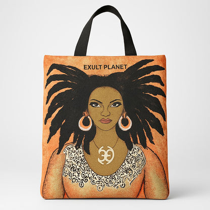 Eco-Friendly Jacquard Heart Art Tote Bag