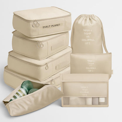 Eco-Friendly Travel Packing Cubes & Bags Set for Sustainable Organization