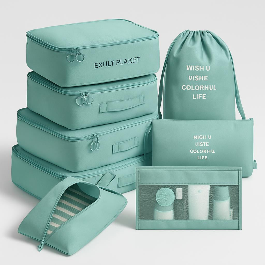 Eco-Friendly Travel Packing Cubes & Bags Set for Sustainable Organization