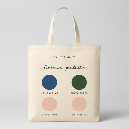 Eco-Friendly Canvas Tote Bag with Multicolored Design