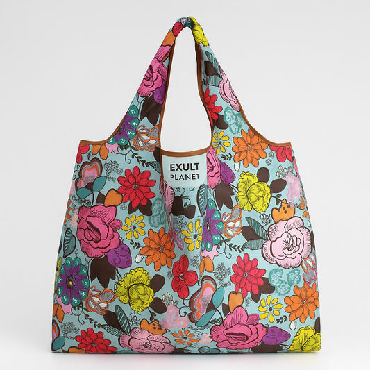 Eco-Friendly Reusable Shopping Bag - Durable Floral Tote for Groceries
