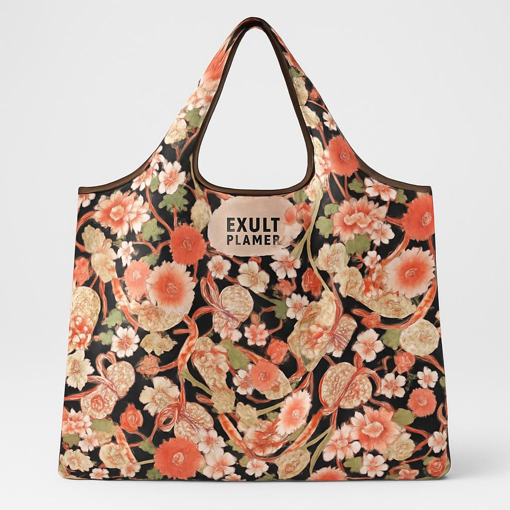 Eco-Friendly Reusable Shopping Bag - Durable Floral Tote for Groceries