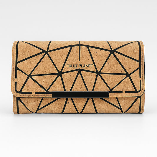 Eco-Friendly Cork Grain Waterproof 3-Fold Hand Wallet