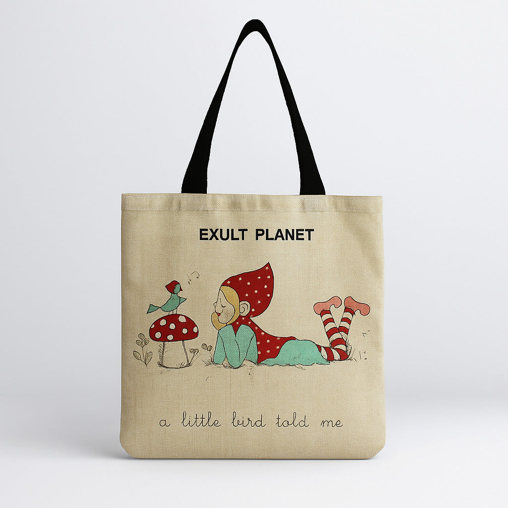 Cartoon Mushroom One Shoulder Reusable Tote Bag