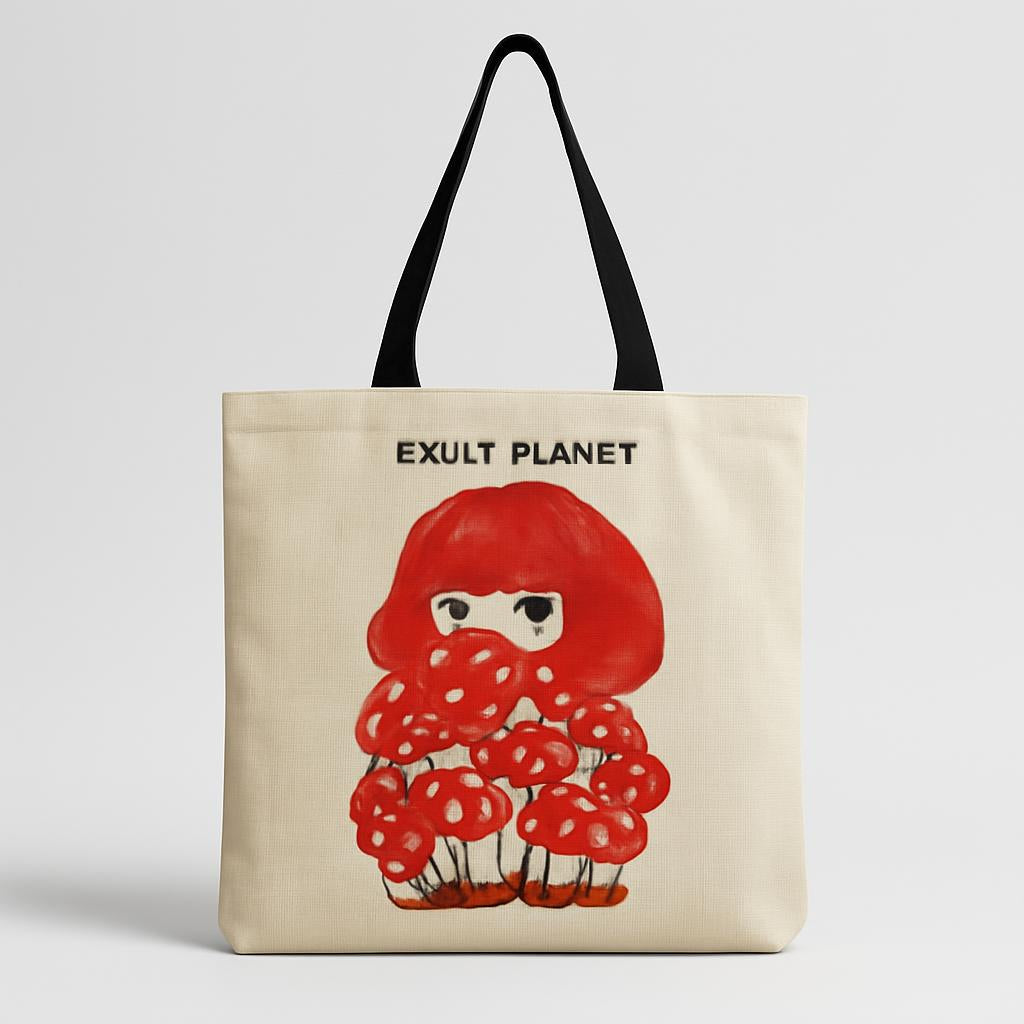 Cartoon Mushroom One Shoulder Reusable Tote Bag