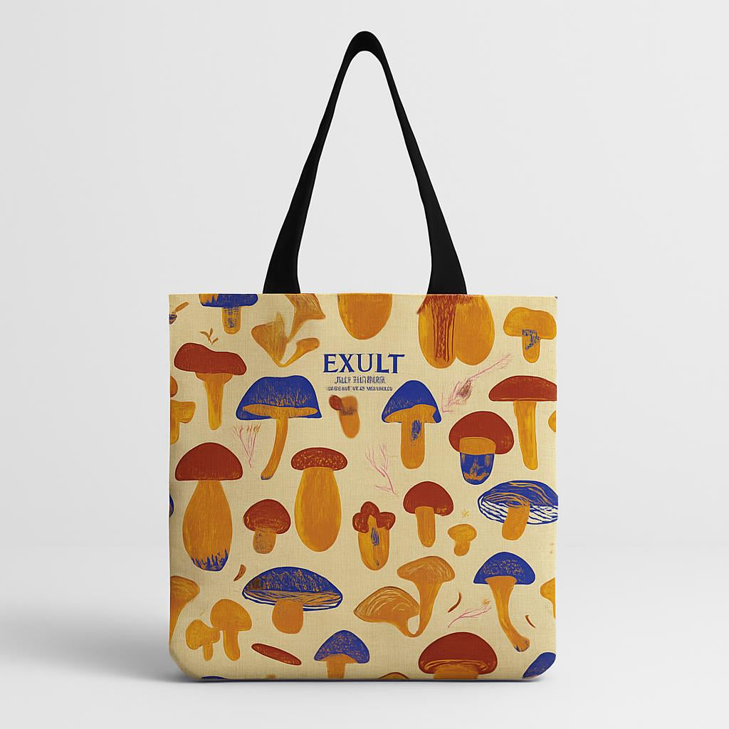 Cartoon Mushroom One Shoulder Reusable Tote Bag