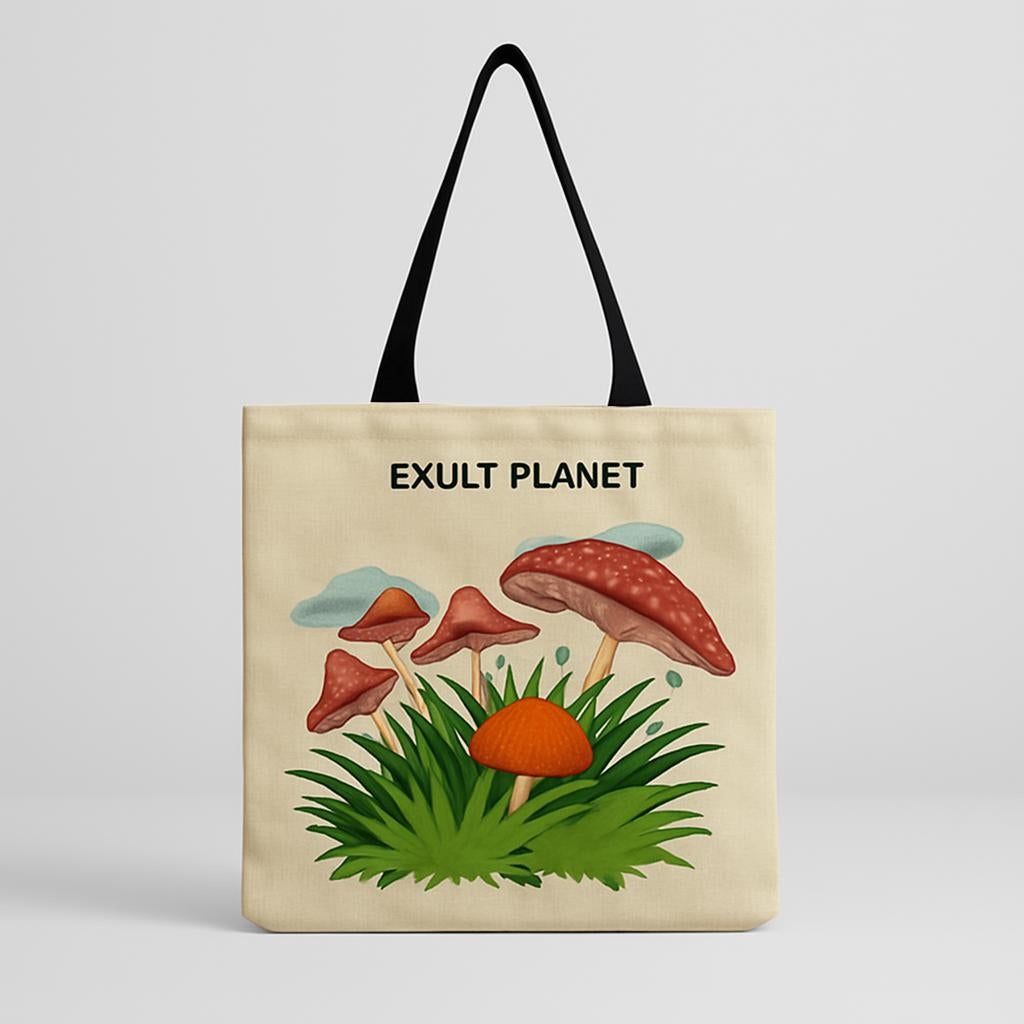 Cartoon Mushroom One Shoulder Reusable Tote Bag
