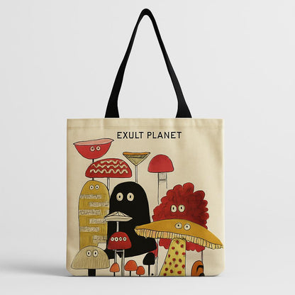 Cartoon Mushroom One Shoulder Reusable Tote Bag