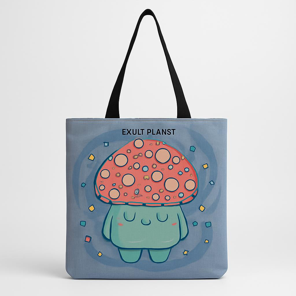Cartoon Mushroom One Shoulder Reusable Tote Bag