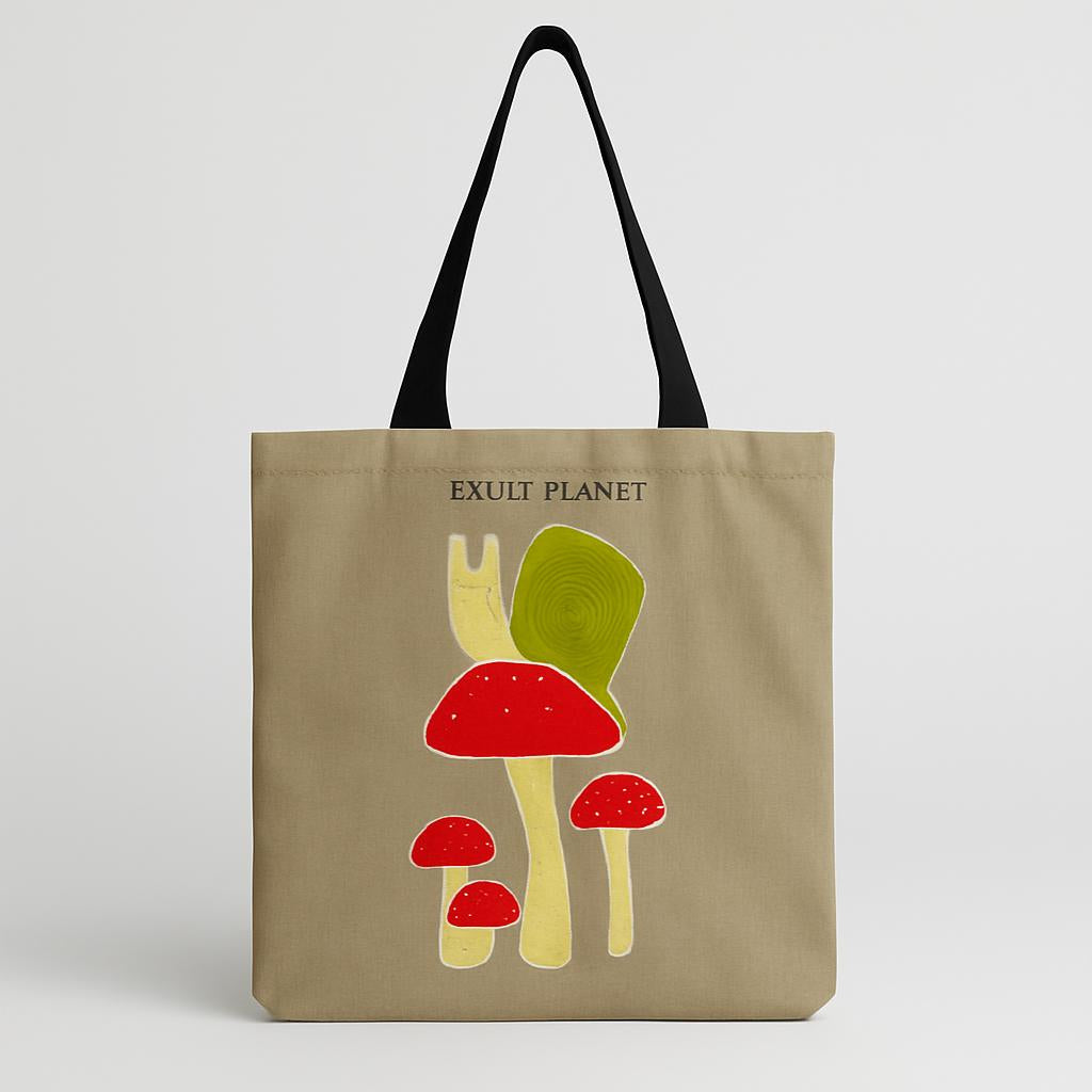 Cartoon Mushroom One Shoulder Reusable Tote Bag