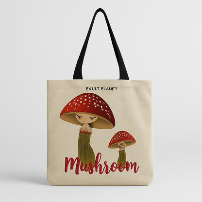 Cartoon Mushroom One Shoulder Reusable Tote Bag