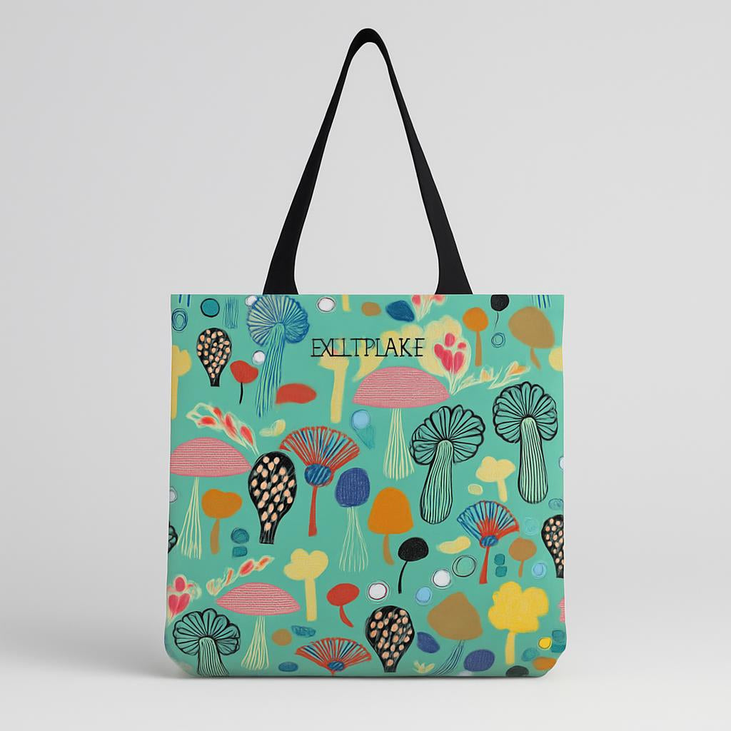 Cartoon Mushroom One Shoulder Reusable Tote Bag