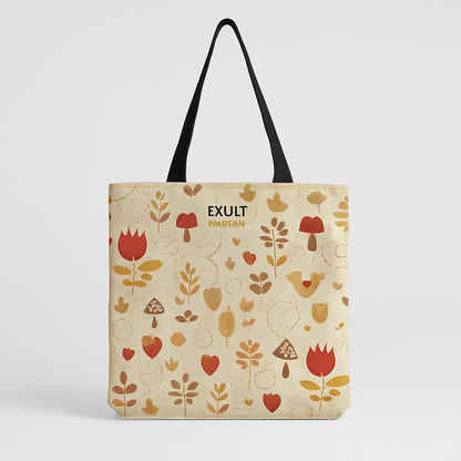 Cartoon Mushroom One Shoulder Reusable Tote Bag