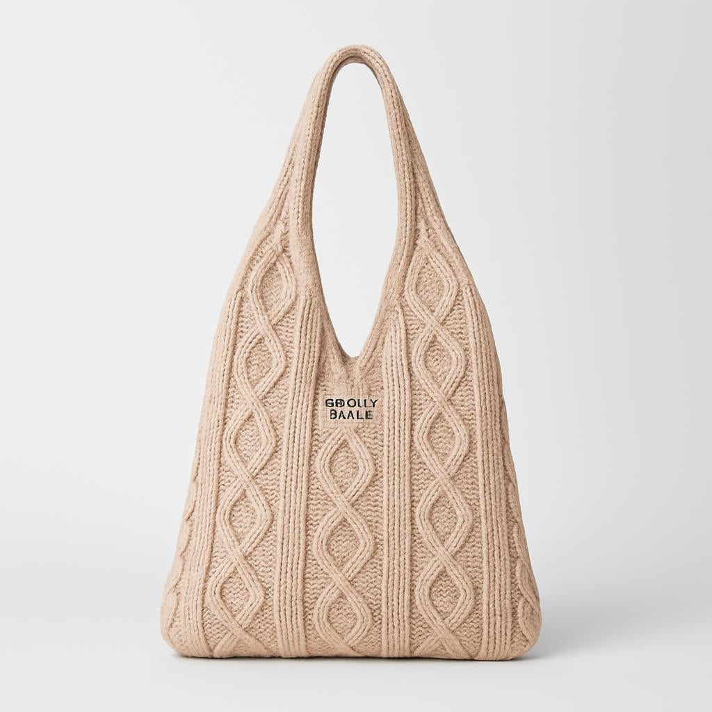 Eco-Chic Retro Knitted Tote Bag
