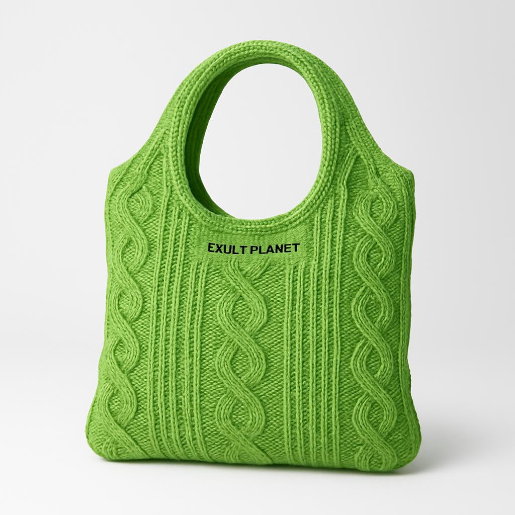 Eco-Chic Retro Knitted Tote Bag