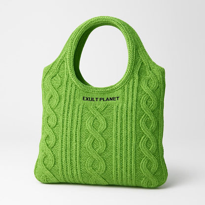 Eco-Chic Retro Knitted Tote Bag