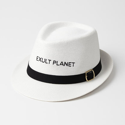 Eco-Friendly Summer Straw Fedora Hat for Sun Protection