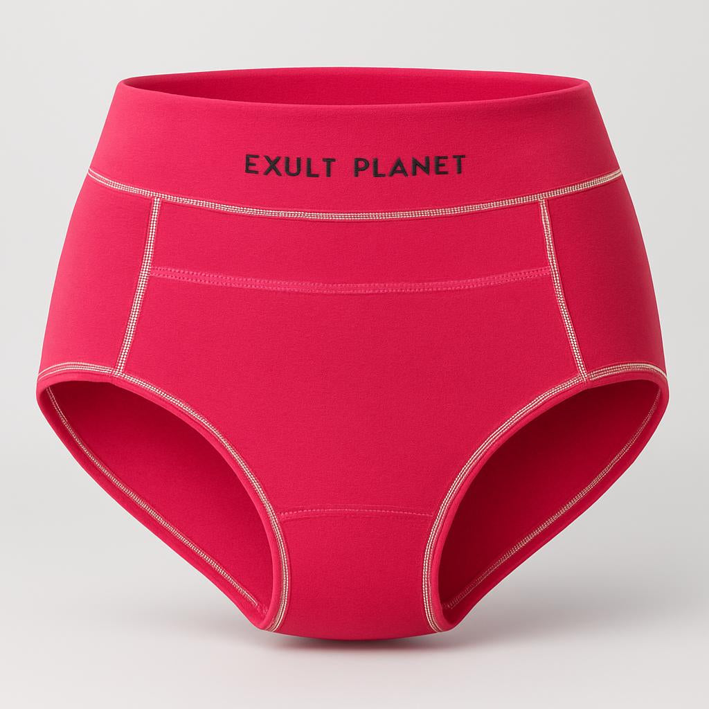 Eco-Friendly Period Pants - Light Blue with Pink Stitching