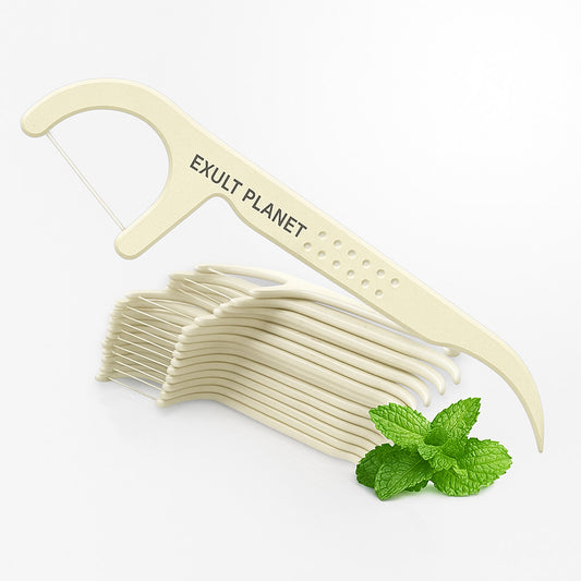 Eco-Friendly Mint Floss Picks - Biodegradable & Plastic-Free Oral Care
