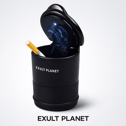 Solar-Powered Windproof Car Ashtray with LED Light