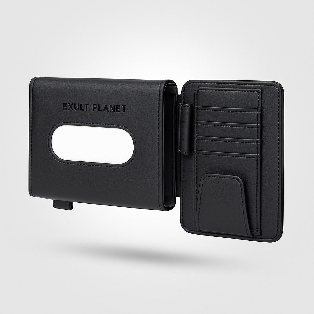 Eco-Friendly Car Sun Visor Tissue Box with Card Holder