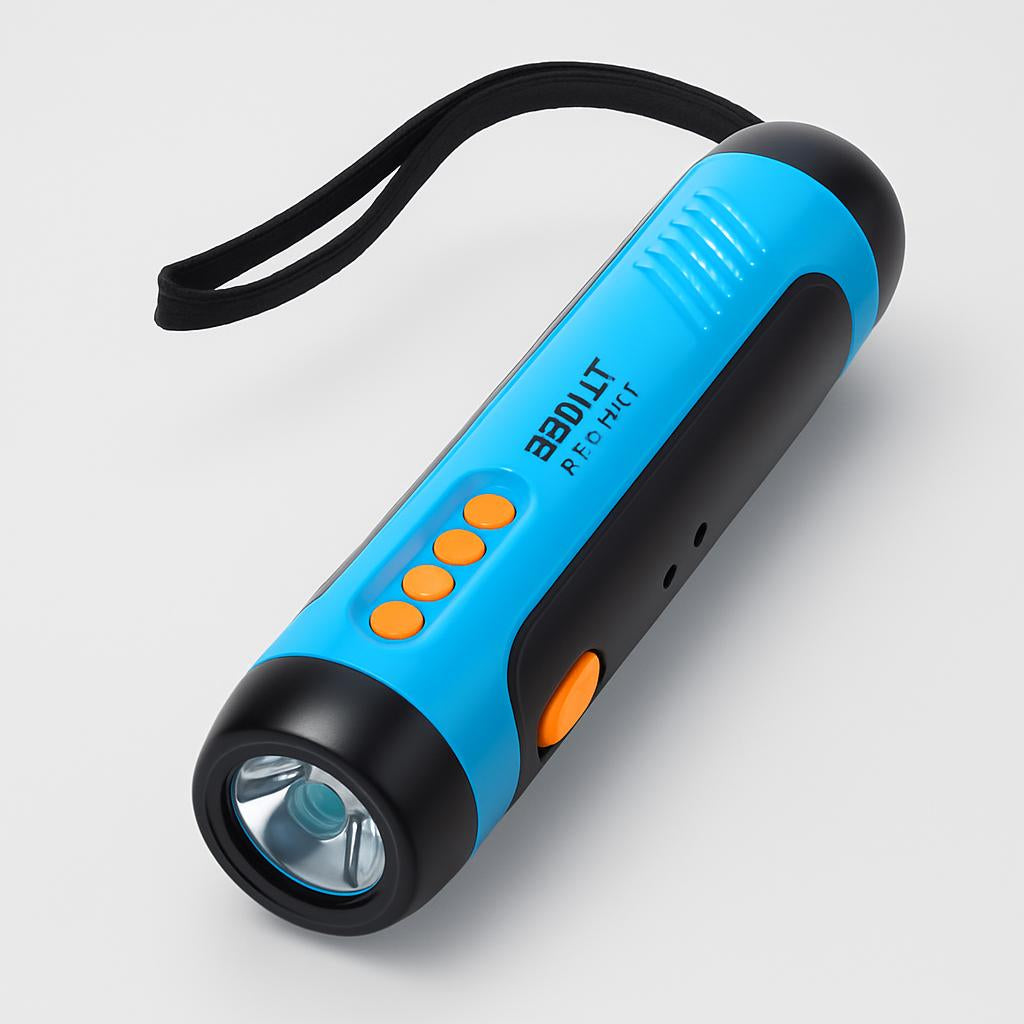 Multifunction Hand Crank Flashlight with Radio and Siren