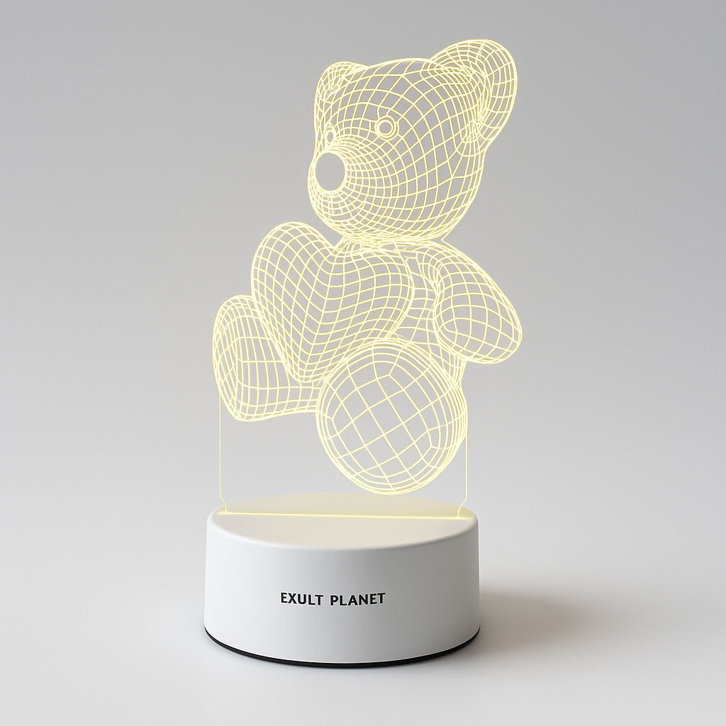 Energy-Efficient 3D LED Bear Lamp for Eco-Friendly Decor