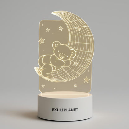 Energy-Efficient 3D LED Bear Lamp for Eco-Friendly Decor