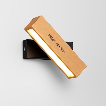 Eco-Friendly Wall-Mounted Light Fixture - Natural Wood & Black Accents