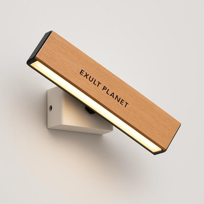 Eco-Friendly Wall-Mounted Light Fixture - Natural Wood & Black Accents