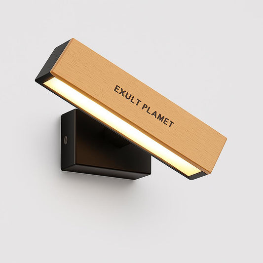 Eco-Friendly Wall-Mounted Light Fixture - Natural Wood & Black Accents