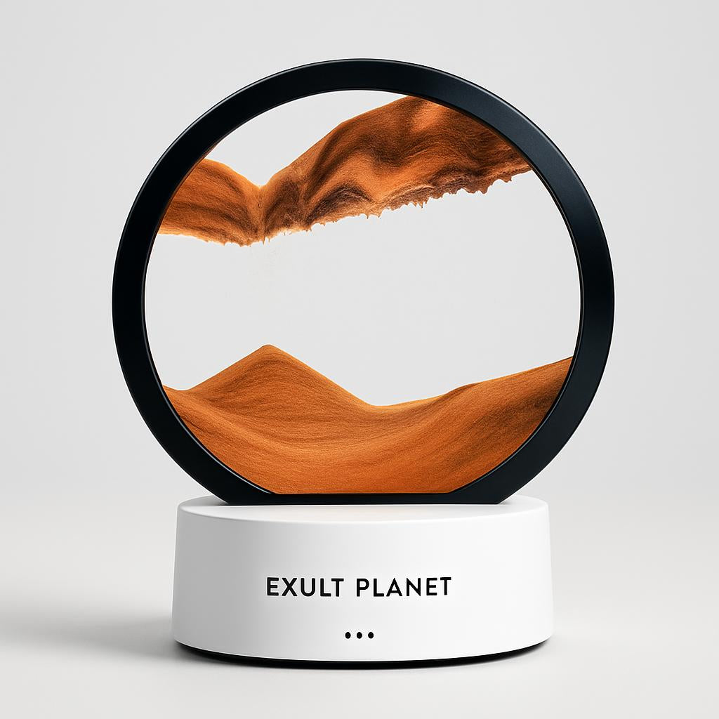 EcoGlow 3D Quicksand Lamp: Sustainable Bedside Ambiance
