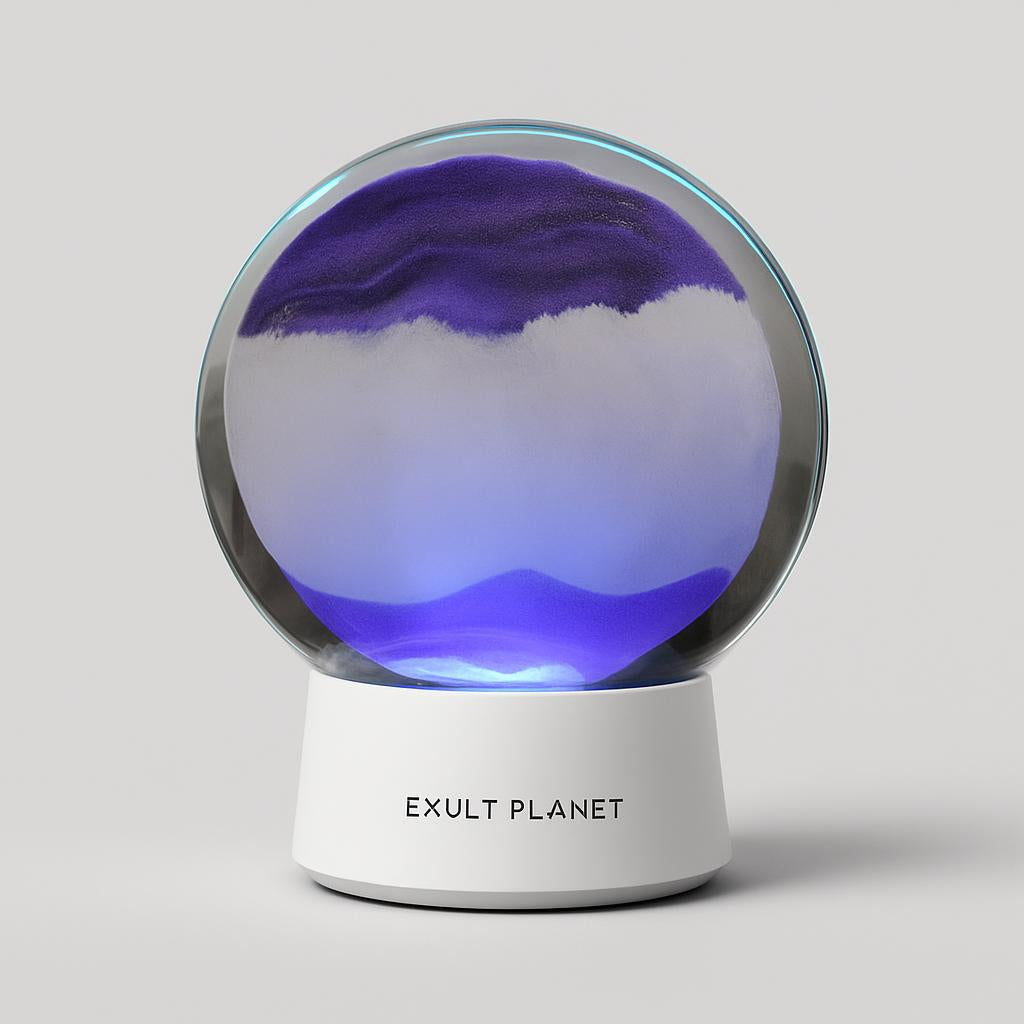 EcoGlow 3D Quicksand Lamp: Sustainable Bedside Ambiance