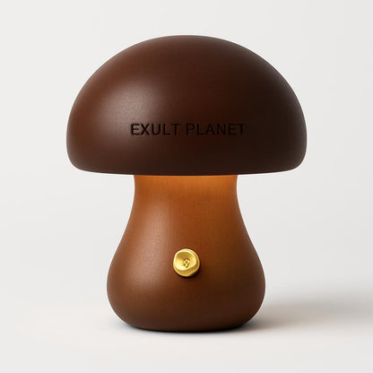 Eco-Friendly Wooden Mushroom Table Lamp