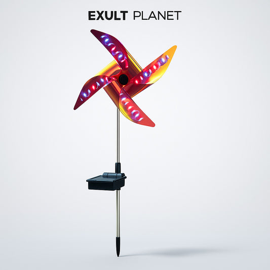 Solar-Powered Multicolored LED Pinwheel Garden Lights