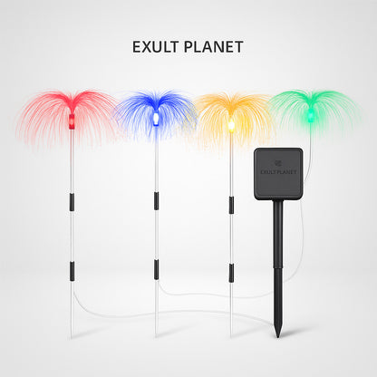 Solar-Powered Multicolor Fiber Optic Garden Lights