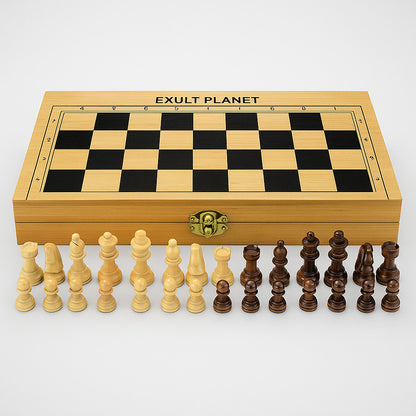 Eco-Friendly Wooden Chess Set - Sustainable Board Game for Mindful Play