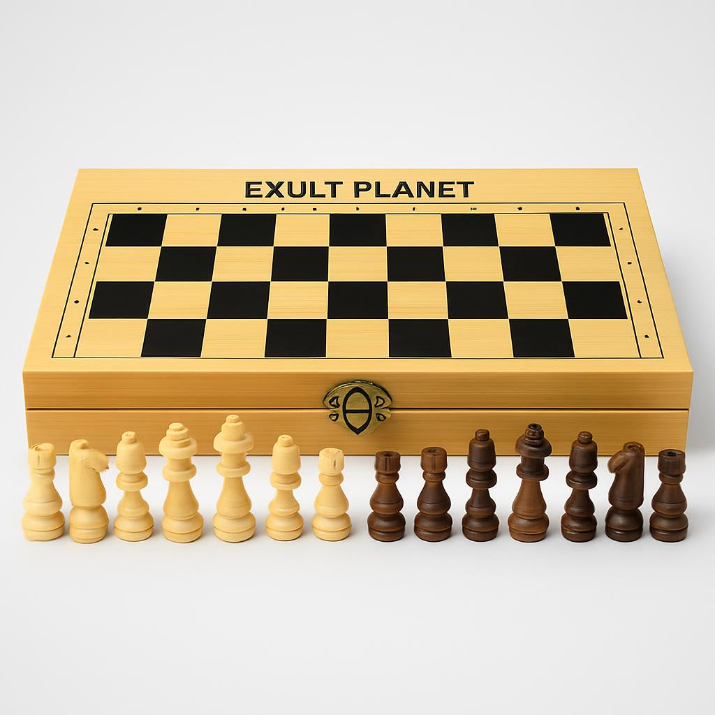 Eco-Friendly Wooden Chess Set - Sustainable Board Game for Mindful Play