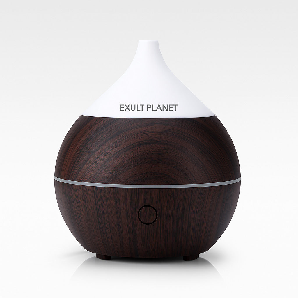 Natural Wood Grain Teardrop Essential Oil Diffuser for Aromatherapy & Humidification