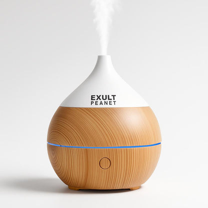 Natural Wood Grain Teardrop Essential Oil Diffuser for Aromatherapy & Humidification