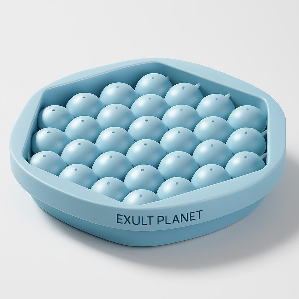 Circular Silicone Ice Cube Tray - Eco-Friendly Reusable Ice Mold