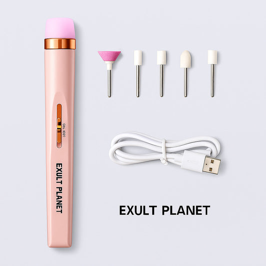 Rechargeable Pink Electric Nail File Set with USB Charging