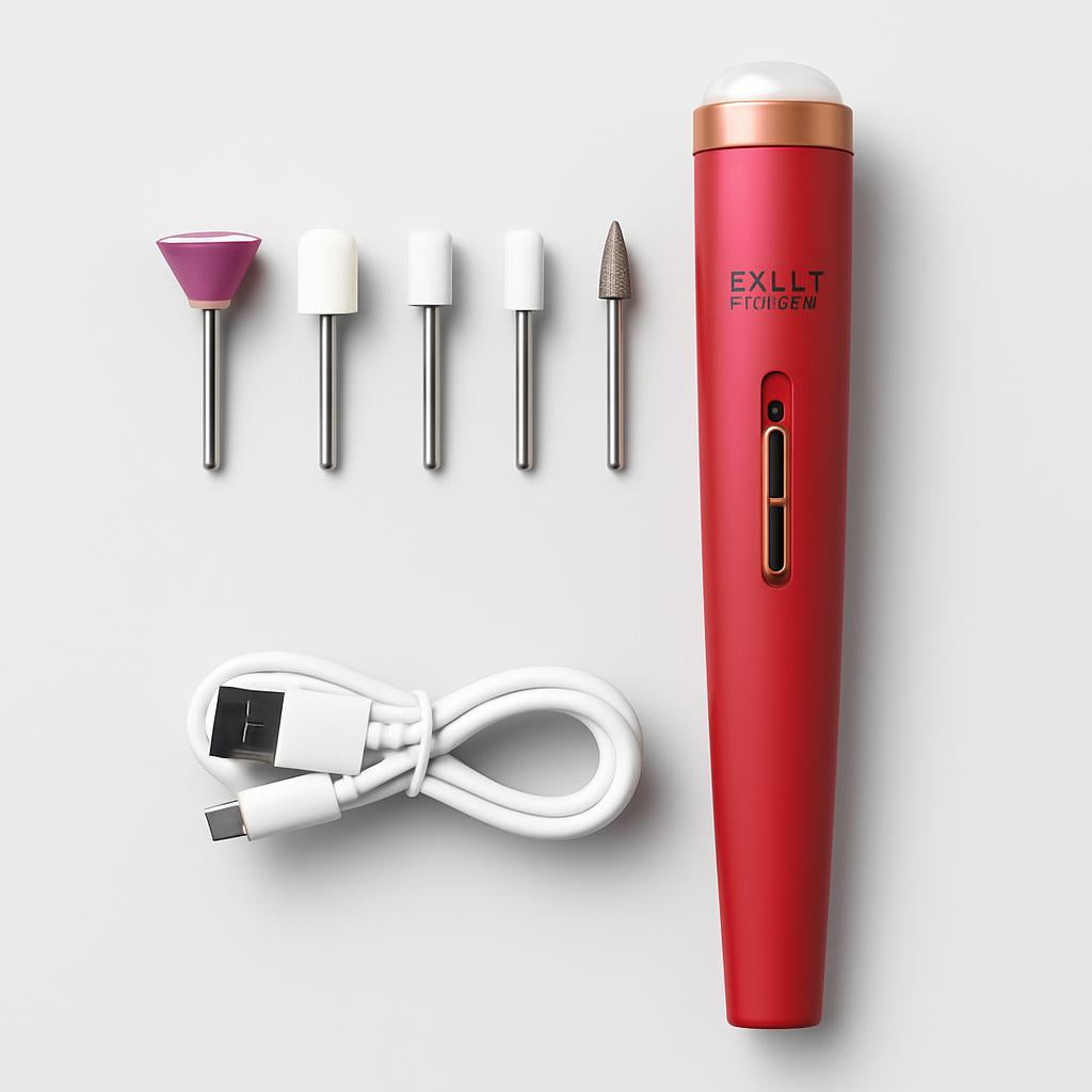 Rechargeable Pink Electric Nail File Set with USB Charging