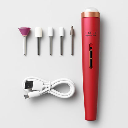 Rechargeable Pink Electric Nail File Set with USB Charging