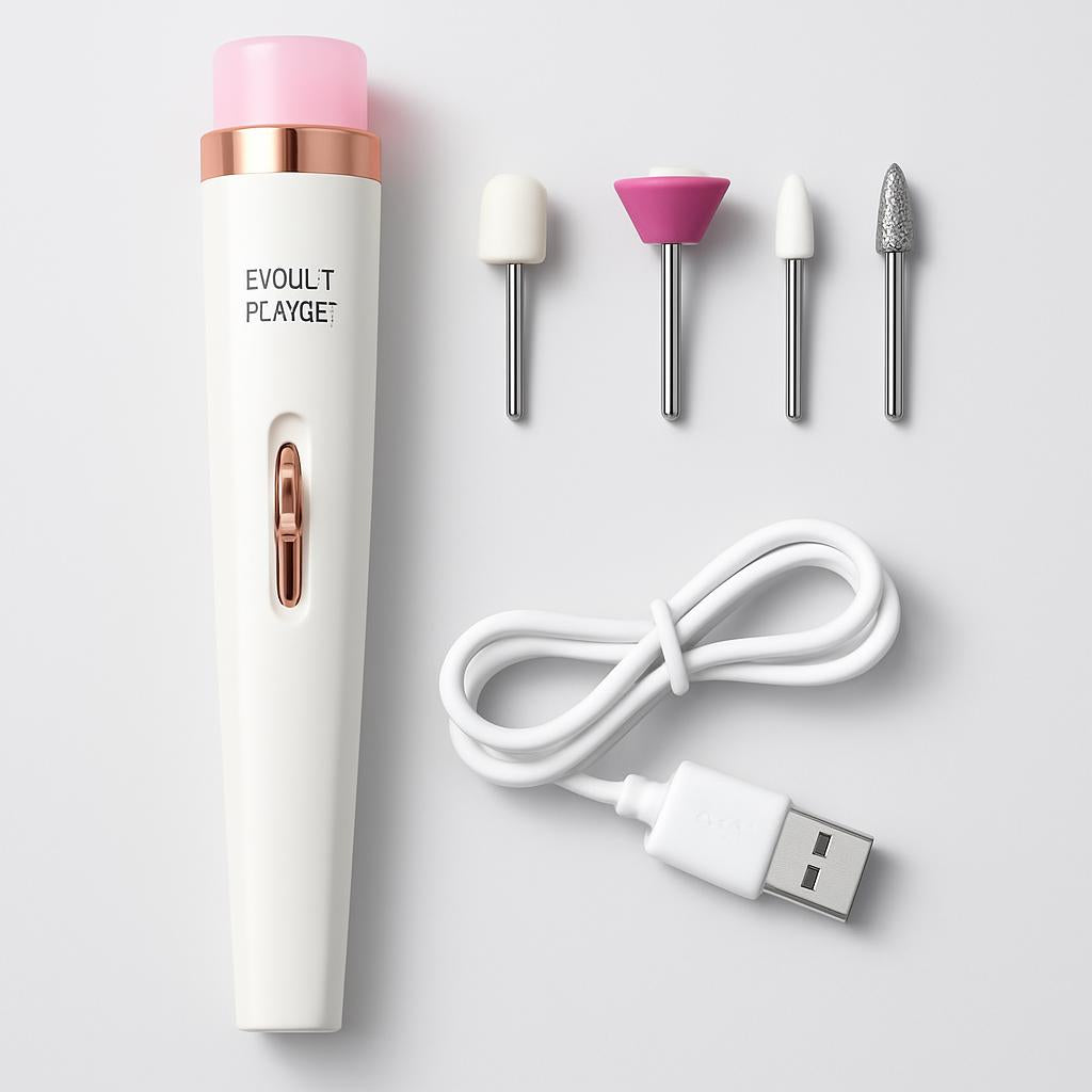 Rechargeable Pink Electric Nail File Set with USB Charging